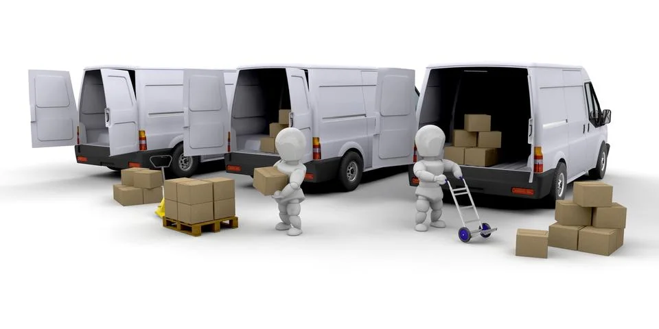 Delivery fleet Stock Illustration