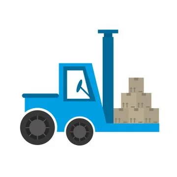Delivery forklift boxes work 스톡 일러스트