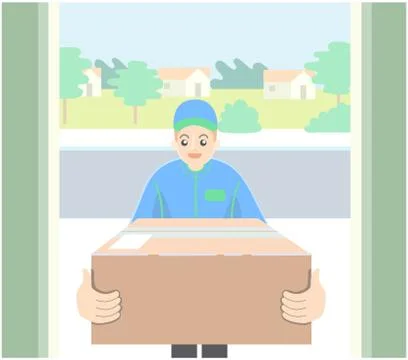 Delivery to front door 스톡 일러스트