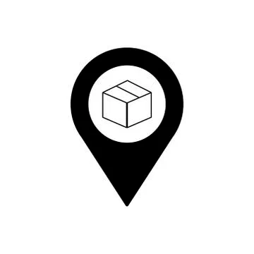Delivery geo tag outline icon. Symbol, logo illustration for mobile concept and Stock Illustration