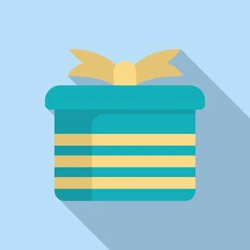Delivery gift box icon flat vector. Party design package イラスト素材