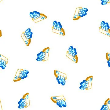 Delivery gift isometric icon seamless pattern Stock Illustration
