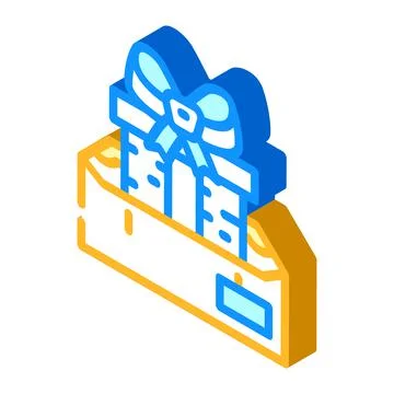 Delivery gift isometric icon vector illustration Stock Illustration