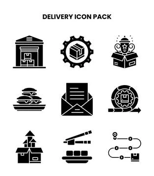 Delivery Glyph Bundle Icons Pack イラスト素材