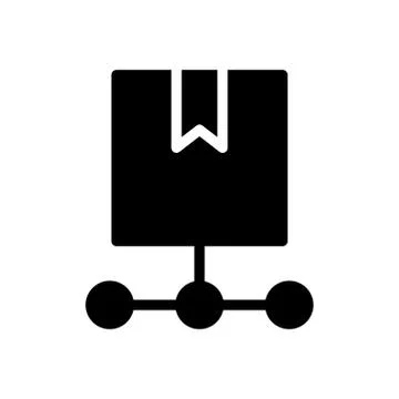 Delivery glyph flat icon 스톡 일러스트
