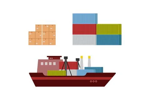 Delivery of goods by ship Stock Illustration