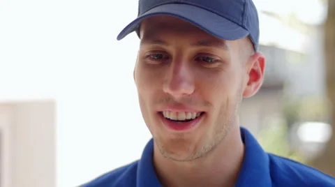 Delivery guy close up Stock Footage 49786249