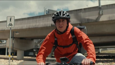 Delivery guy with a helmet Stock Footage 264566690