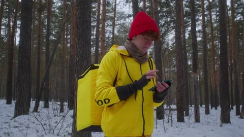 The delivery guy lost the signal Stock Footage 236899212