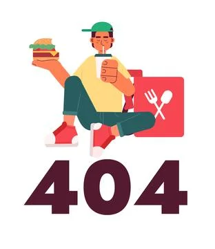 Delivery guy taking break vector empty state illustration Stock Illustration