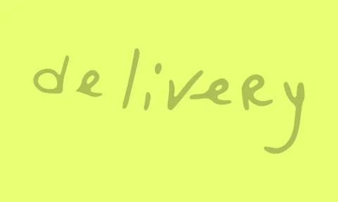Delivery hand drawn vector lettering Stock Illustration