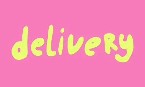 Delivery hand drawn vector lettering Stock Illustration