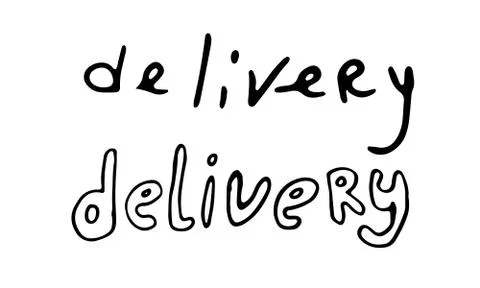 Delivery hand drawn vector lettering Stock Illustration