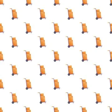 Delivery hand trucks with boxes seamless pattern Stock Illustration