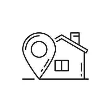 Delivery to home, parcel tracking, point location Stock Illustration