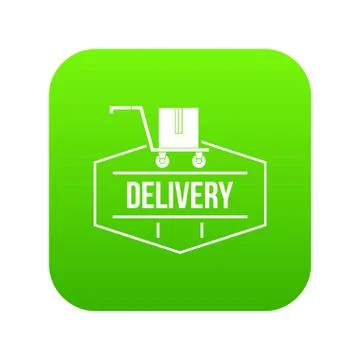 Delivery icon green vector Illustrazione stock