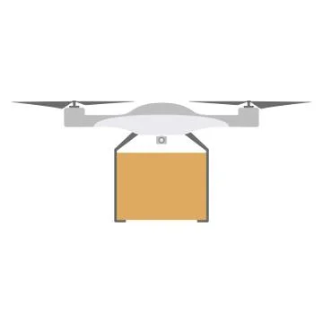 Delivery icon quadrocopter. flat vector illustration isolate on a white Stock Illustration