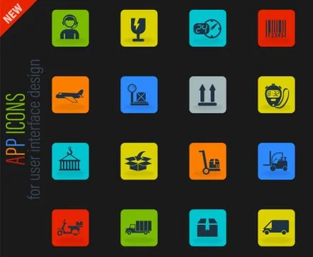 Delivery icon set Stock Illustration