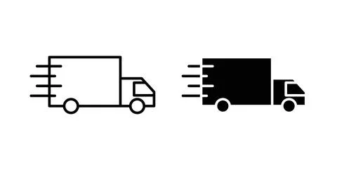 Delivery icon. Style is flat and line symbol イラスト素材