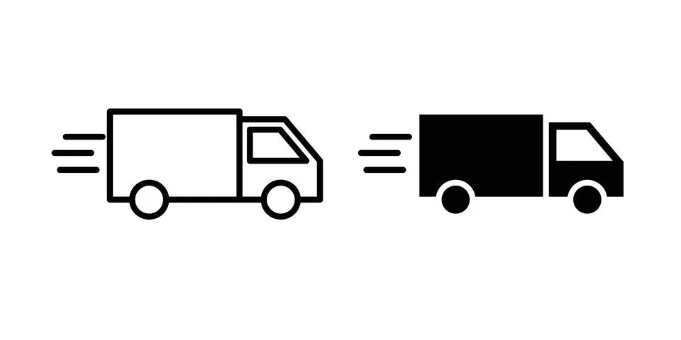 Delivery icon thin line and clipart style vector set イラスト素材
