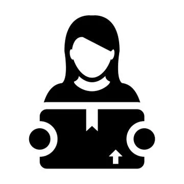 Delivery icon vector female worker logistics service person profile avatar Stock Illustration