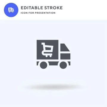 Delivery icon vector, filled flat sign, solid pictogram isolated on white, logo Stock Illustration