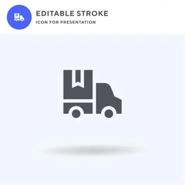 Delivery icon vector, filled flat sign, solid pictogram isolated on white, logo イラスト素材