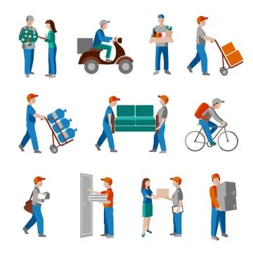 Delivery icons flat Stock Illustration