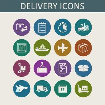 Delivery icons Stock Illustration
