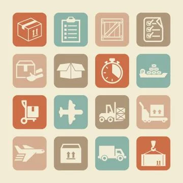 Delivery icons Stock Illustration