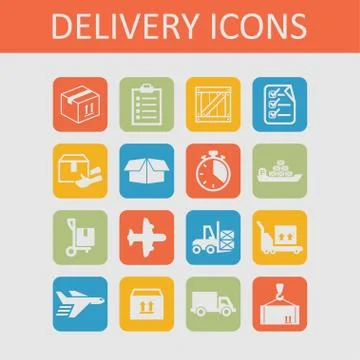 Delivery icons Stock Illustration