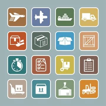 Delivery icons Stock Illustration