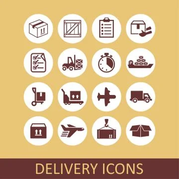 Delivery icons Stock Illustration