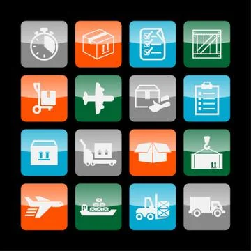 Delivery icons Stock Illustration
