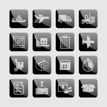 Delivery icons Stock Illustration