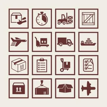 Delivery icons Stock Illustration
