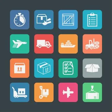 Delivery icons Stock Illustration