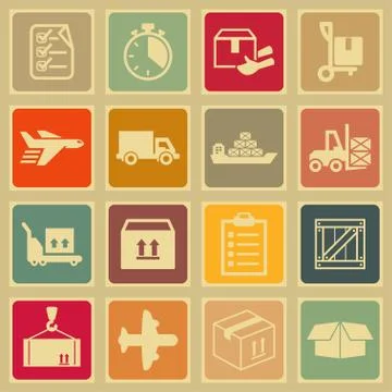 Delivery icons Stock Illustration