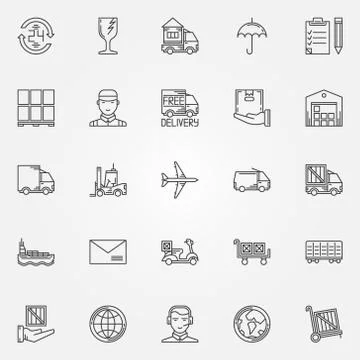 Delivery icons set Stock Illustration