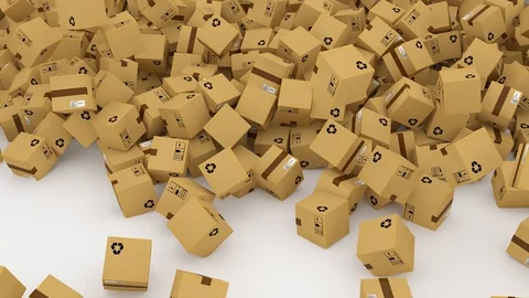 Delivery of a large number of parcels. World Logistics. Chinese parcels 26. Video stock 101650085