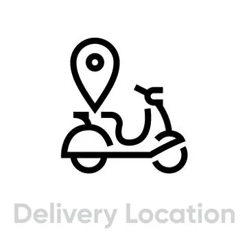 Delivery Location icon. Editable Line Vector. Stock Illustration