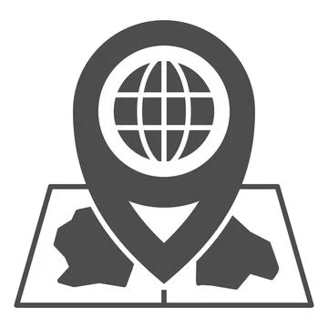 Delivery location solid icon, airlines concept, delivery, map vector sign on Stock Illustration