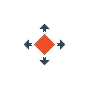 Delivery logistic package with four arrows in different directions. Stock Vector Stock Illustration