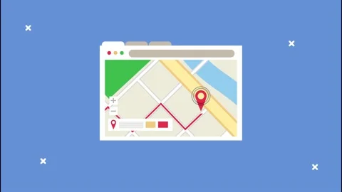 Delivery logistic service with map guide in webpage template Stock Footage 144841295