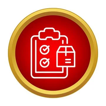 Delivery logistics checklist with package icon for shipping Illustrazione stock