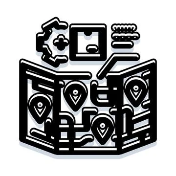Delivery logistics manager route planning map イラスト素材