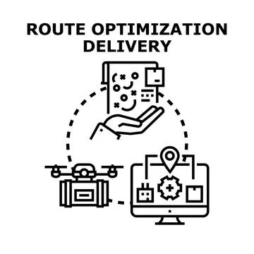 Delivery logistics route optimizing process and systems 库存插图