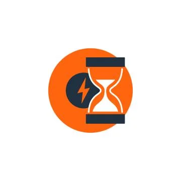 Delivery logistics services icon, fast time, sand glass Illustrazione stock