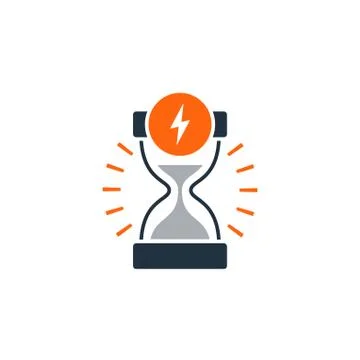 Delivery logistics services icon, fast time, sand glass Stock Illustration
