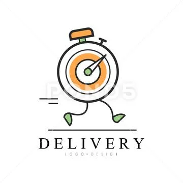 Delivery logo design, creative template for corporate identity, label for online Stock Illustration